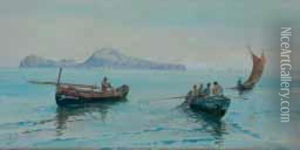 Marina Con Barche Oil Painting - Vincenzo Loria