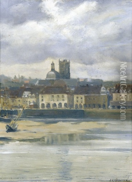 Hafen Von Dieppe Mit Kirchturm Oil Painting - Jacques-Emile Blanche