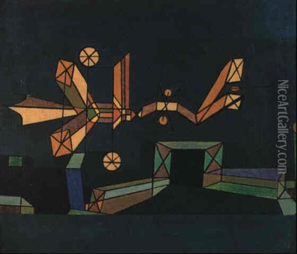 Ankunft Der Luftdrachee Oil Painting - Paul Klee