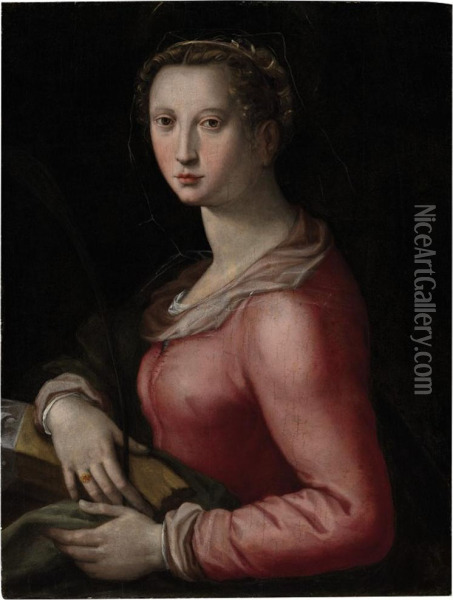 Saint Catherine Oil Painting - Alessandro Allori
