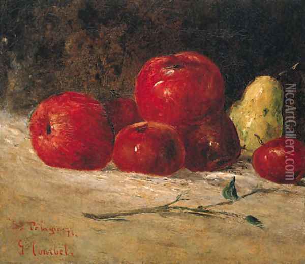 Nature morte, pommes et poires Oil Painting - Gustave Courbet