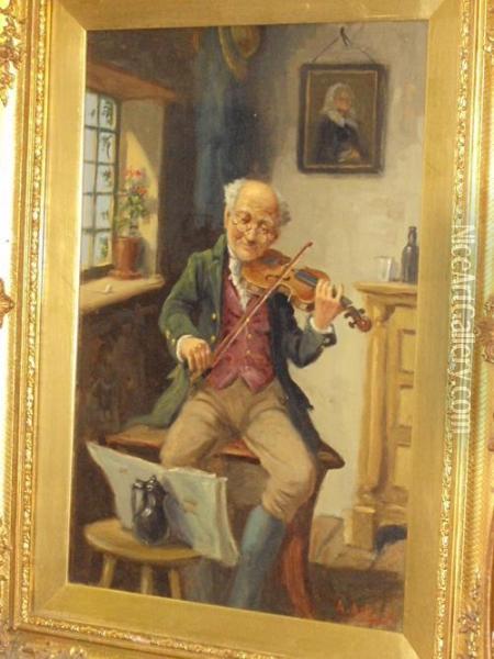 The Violinist Oil Painting - Alexander Austen
