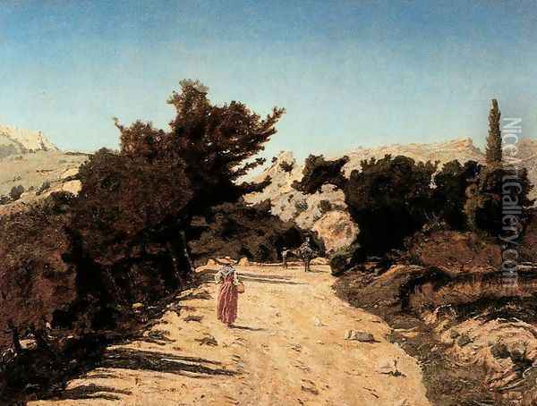 Road near Marsella Oil Painting - Paul-Camille Guigou