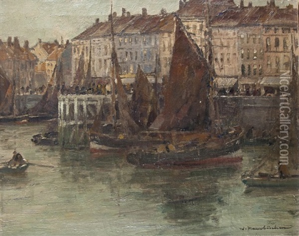 Im Hafen Von Ostende Oil Painting - Wilhelm Hambuechen