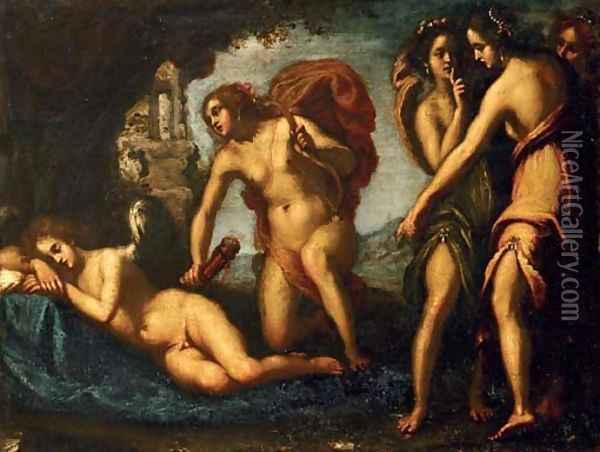 The Punishment of Cupid Oil Painting - Bravo Cecco (Francesco Montelatici)