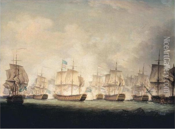 The Battle Of Doggerbank, 5th August 1781 Oil Painting - Frank Paton