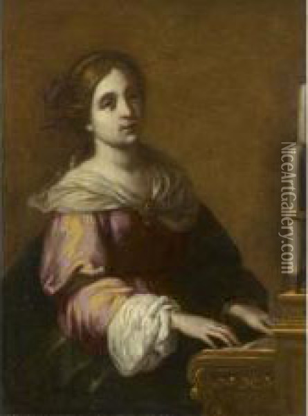 Sainte Cecile Oil Painting - Francesco Curradi