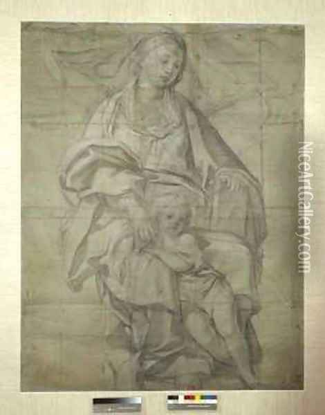 Madonna and Child Oil Painting - Domenico Zampieri (Domenichino)