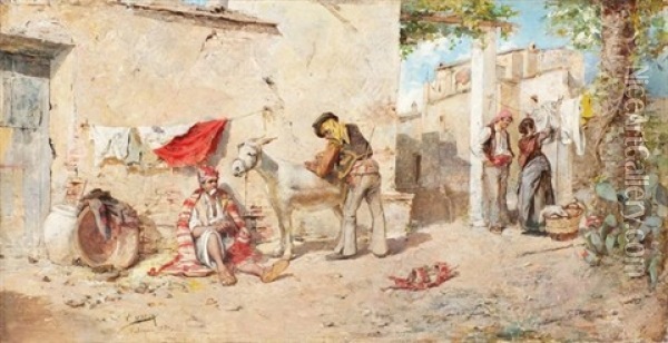 Ruelle De Village Oil Painting - Vicente March y Marco