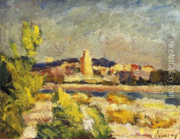 La Seine A Vetheuil Oil Painting - Abel Louis Alphonse Lauvray