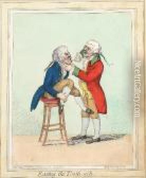 Easing The Tooth-ach. Oil Painting - James Gillray
