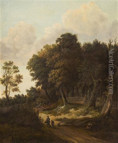 Landscape With Pilgrims Oil Painting - Jacob Salomonsz van Ruysdael