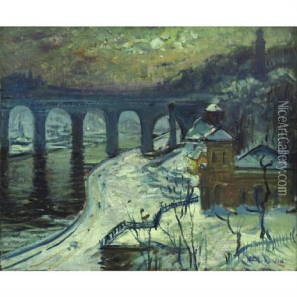 High Bridge, New York Oil Painting - Arthur Clifton Goodwin
