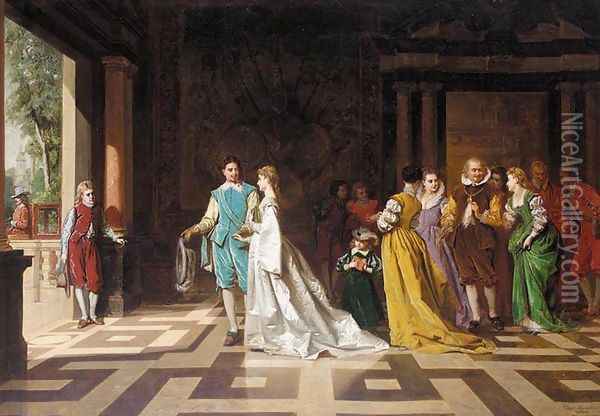 Bridal Party Oil Painting - Ladislaus Bakalowicz