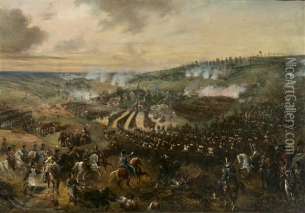 La Batalla De Waterloo Oil Painting - Jean-Adolphe Beauce