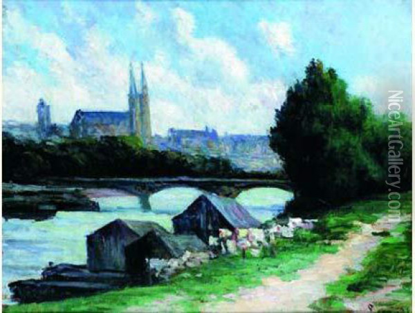 Bord De Seine Oil Painting - Maximilien Luce