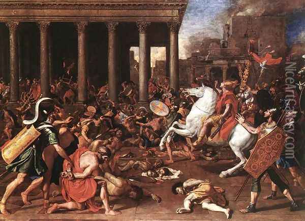 The Destruction of the Temple at Jerusalem 1637 Oil Painting - Nicolas Poussin