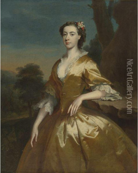 Portrait Of Mrs. Joshua Iremonger Oil Painting - Joseph Highmore