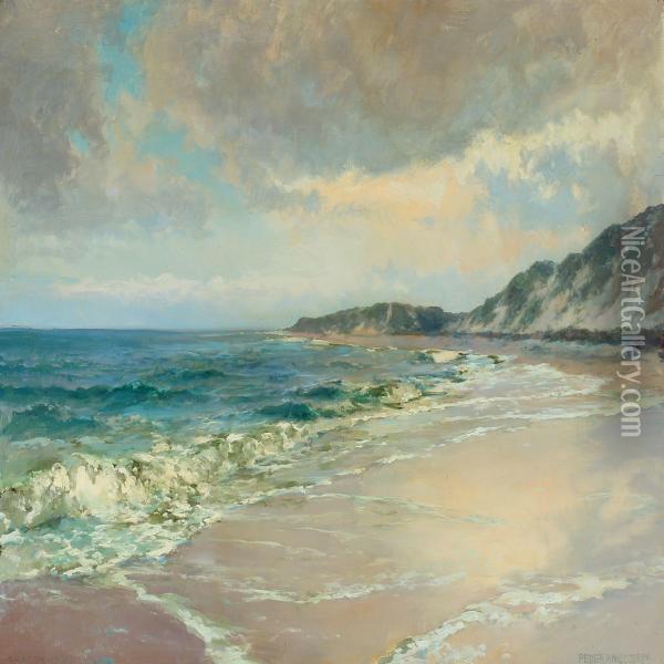 Coastal Scenery With High Dunes Oil Painting - Peder Knudsen