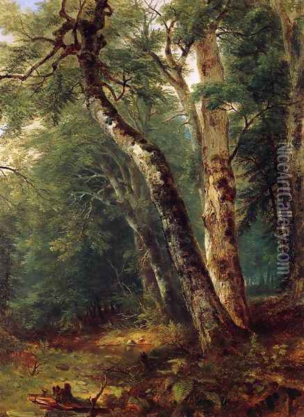 Woodland Interior Oil Painting - Asher Brown Durand
