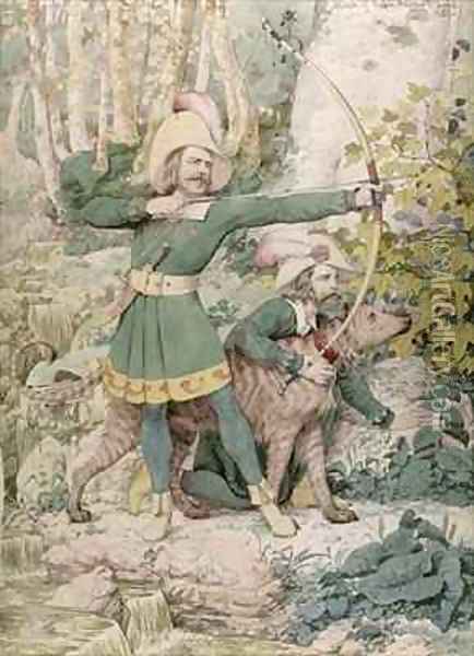 Sketch of Robin Hood Oil Painting - Richard Dadd