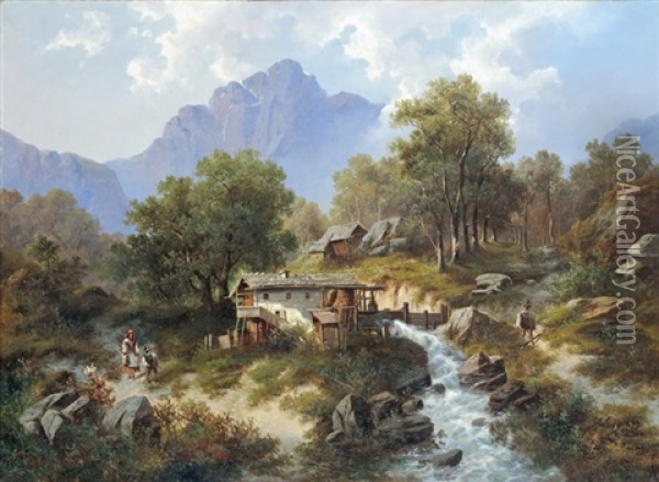 Alpesi Taj Zugo Patakkal Oil Painting - August Lang