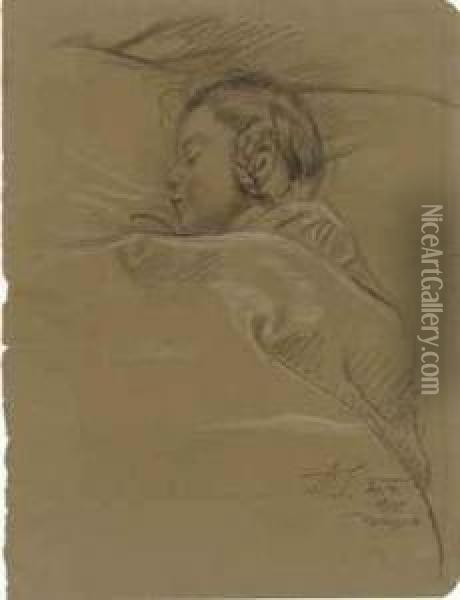 A Sleeping Girl Oil Painting - Max Seliger