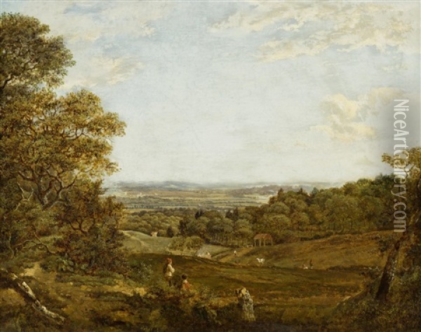 Landscape In Surrey Oil Painting - Patrick Nasmyth