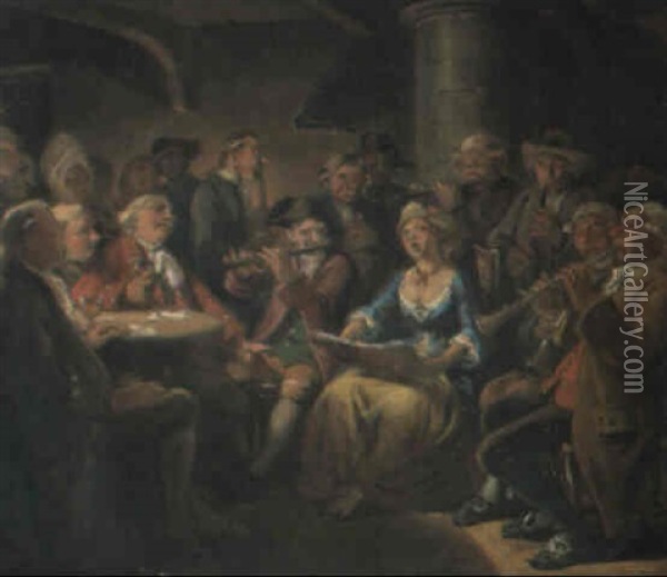 Koncerten Pa 'tre Bytter' Oil Painting - Wilhelm Nicolai Marstrand