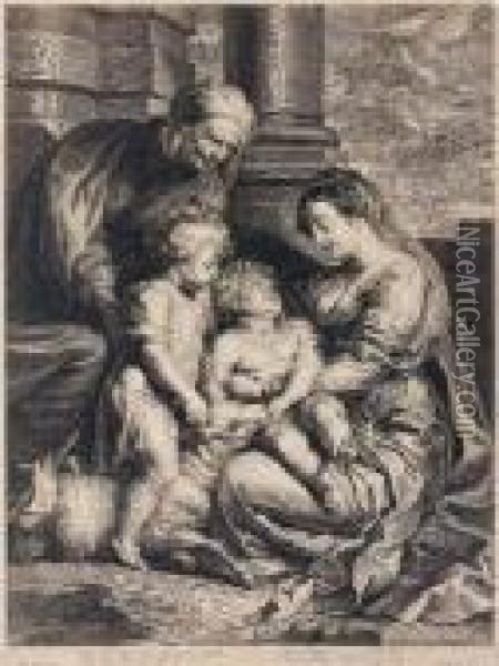 L'enfant Jesus, La Vierge, Saintjean-baptiste Et Sainte Anne Oil Painting - Peter Paul Rubens