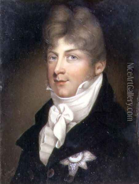 Portrait Miniature of Augustus, Duke of Sussex, 1804 Oil Painting - Samuel John Stump