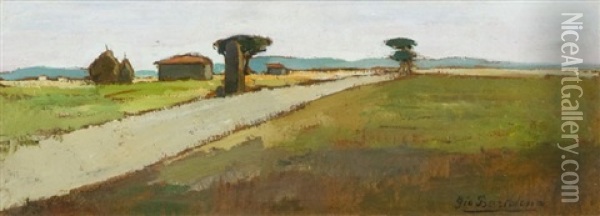 Paesaggio A Campolecciano Oil Painting - Giovanni Bartolena