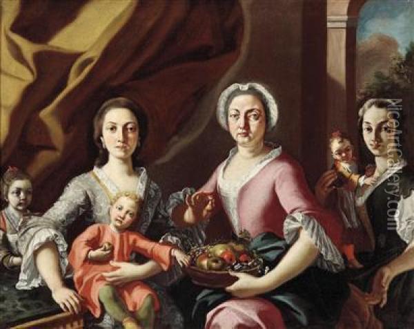 Family Portrait Oil Painting - Carlo Amalfi