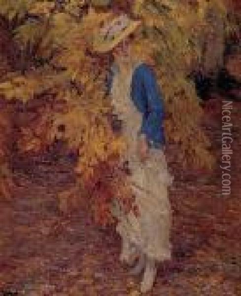 In The Forest Oil Painting - Edward Alfred Cucuel