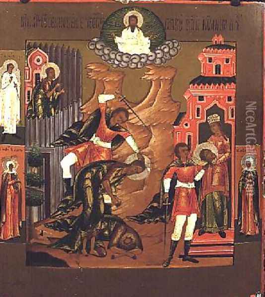 The Beheading of John the Baptist, icon Oil Painting - Anonymous Artist