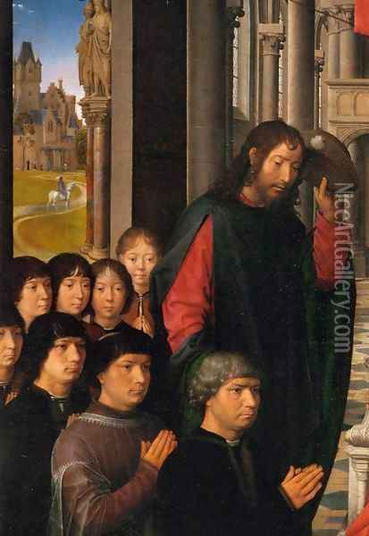 Virgin and Child with Sts James and Dominic (detail) Oil Painting - Hans Memling