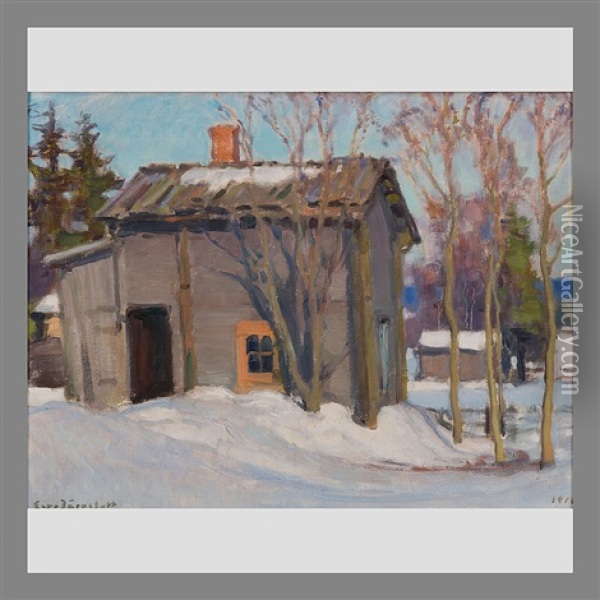 Winter Landscape Oil Painting - Eero Jaernefelt