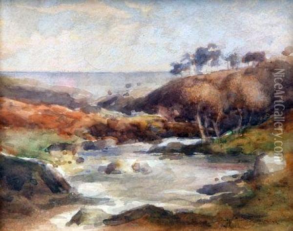 River Landscape Oil Painting - William Fulton Brown