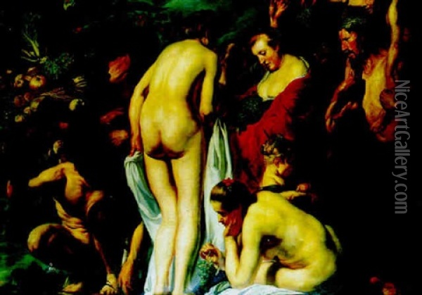 Hommage A Pomone (allegorie De La Fecondite) Oil Painting - Jacob Jordaens