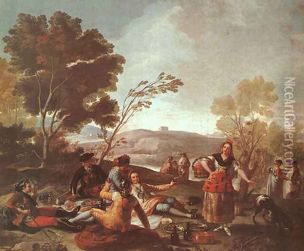 Picnic On The Banks Of The Manzanares Oil Painting - Francisco De Goya y Lucientes
