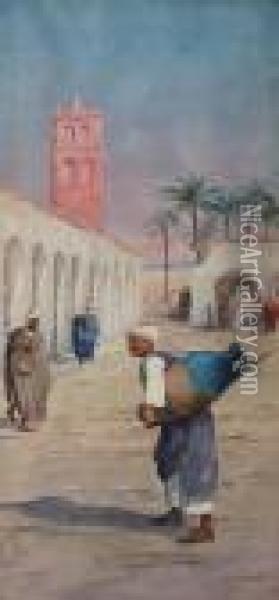 Arab Street Scene Oil Painting - Arthur Dudley