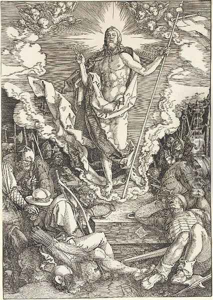 The Resurrection, from The Large Passion Oil Painting - Albrecht Durer