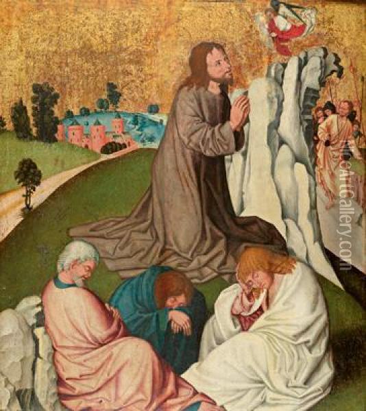 Cristo Sul Monte Degli Ulivi Oil Painting - Rueland Frueauf Il Vecchio