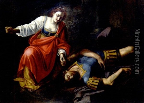 Narcisse (+ Sisera Et Jael; Pair) Oil Painting - Giacinto Gimignani