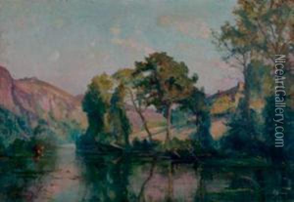 Bord De L'orne, Clecy Oil Painting - Georges Moteley