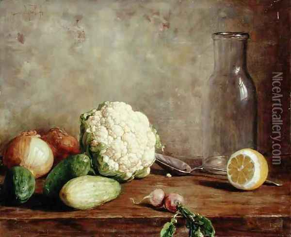 Still Life with Cauliflower 2 Oil Painting - Alfred Hirv