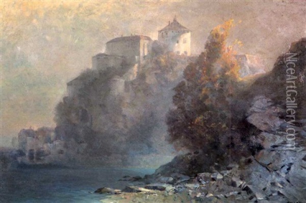 Die Festung Kufstein In Tirol Im Abendlicht Oil Painting - Oskar Mulley