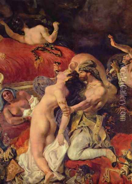 Death of the Sardanapal (detail) Oil Painting - Eugene Delacroix
