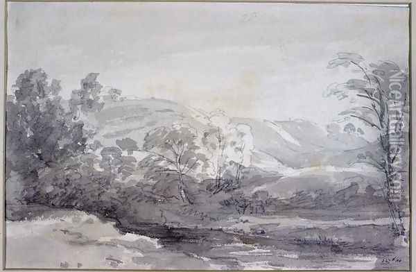 A View in Derbyshire Oil Painting - John Constable
