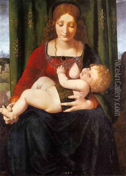 Virgin and Child 1493-99 Oil Painting - Giovanni Antonio Boltraffio